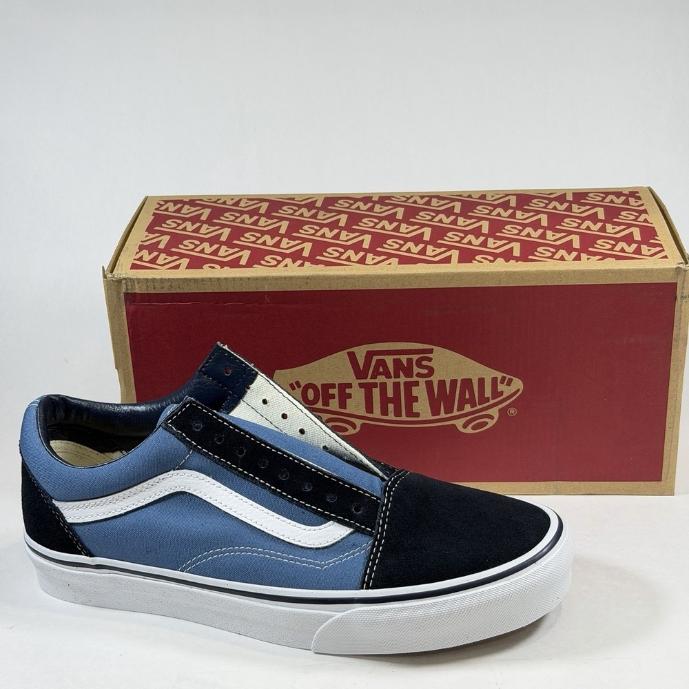 Vans Old Skool Womens-10‎ Mens-8.5 Navy White' Classic Skate Shoes / VN000D3HNVY
